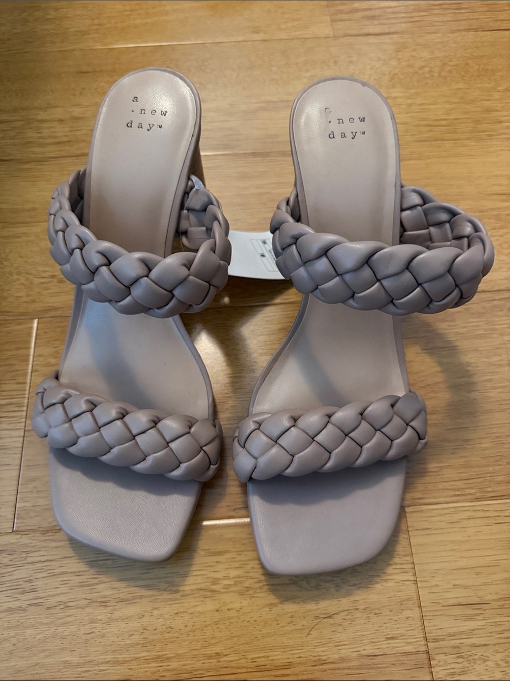 a new day Braided Double-Strap Slide Sandal in Light Taupe